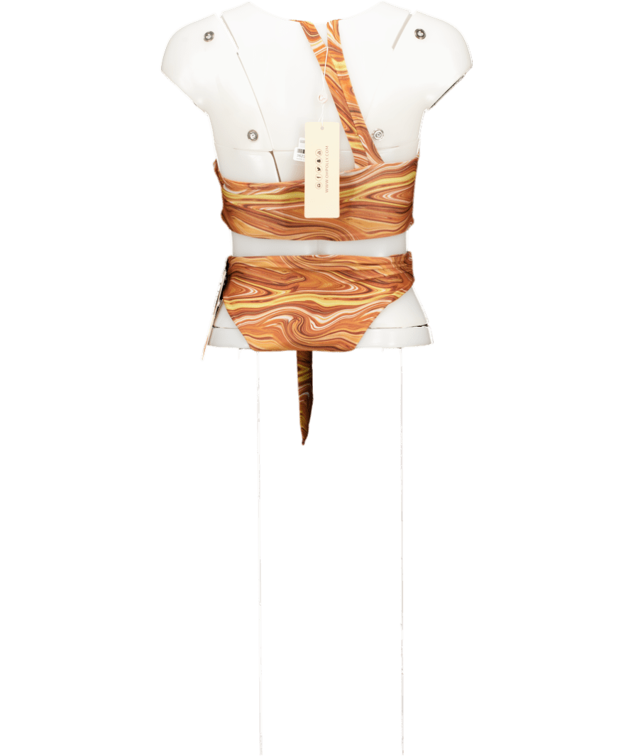 Oh Polly Marble Orange Bikini Set UK XS - Reliked