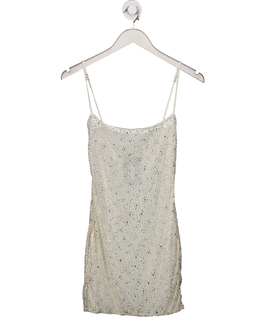 Oh Polly Metallic Aellin Embellished Bodycon Mini Dress UK 6 - Reliked