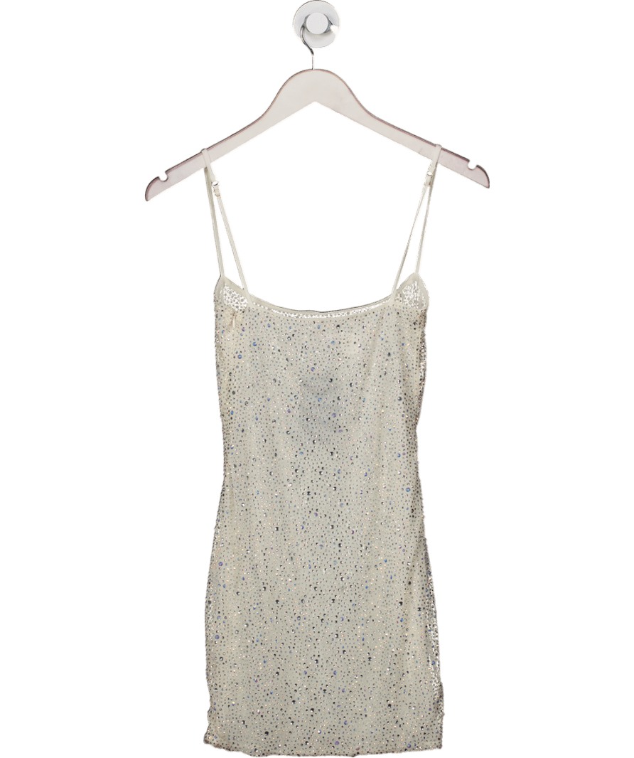 Oh Polly Metallic Aellin Embellished Bodycon Mini Dress UK 6 - Reliked