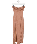 Oh Polly Nude Embellished Bandeau Cowl Neck Midi Dress UK 8 - Reliked