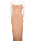 Oh Polly Palermo Embellished Bandeau Cowl Neck Maxi Dress In Beige UK 10 - Reliked