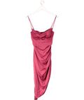 Oh Polly Pink Draped Neck Asymmetric Corset Midi Dress UK 8 - Reliked