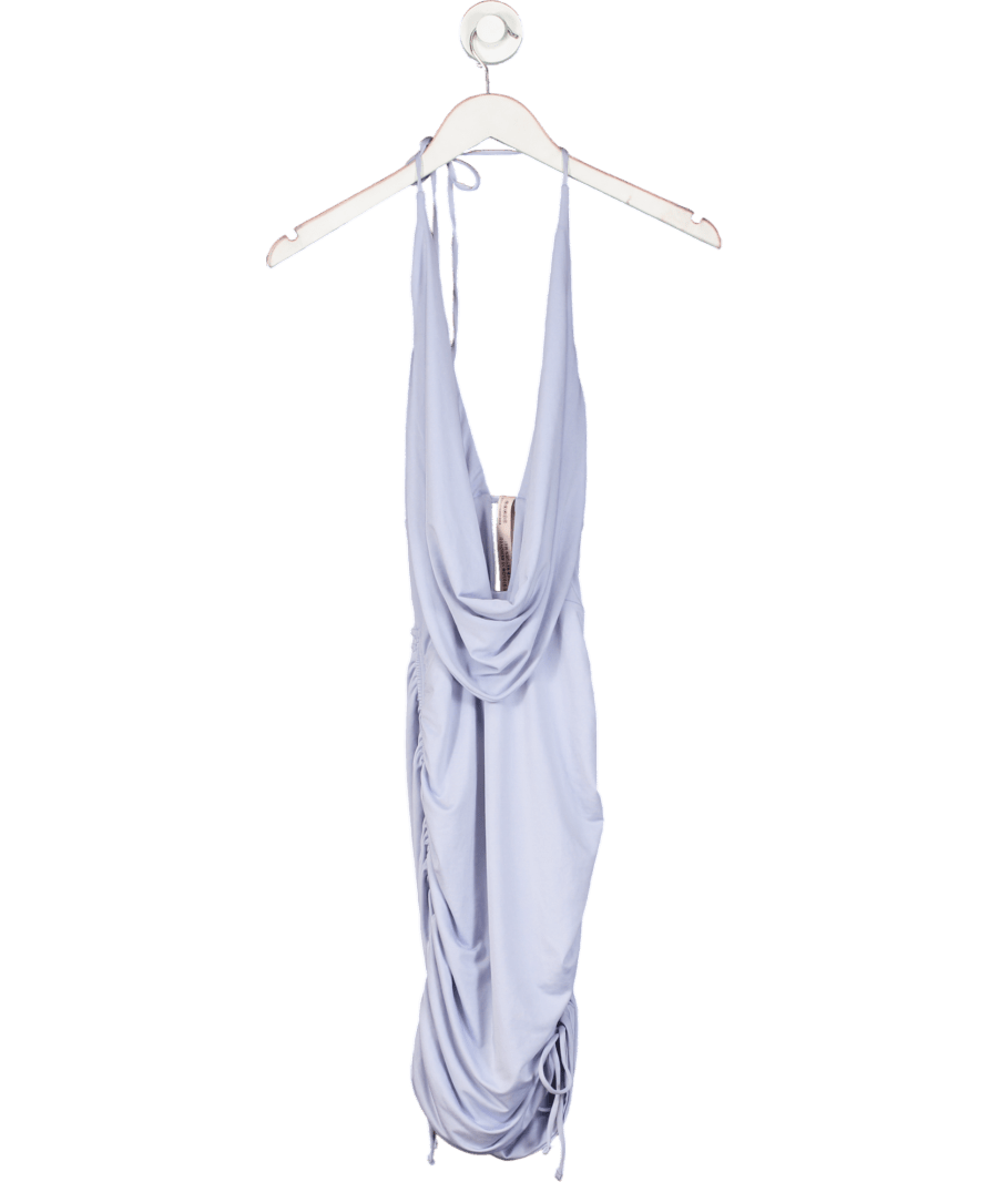 Oh Polly Purple Celeste Lilac Cowl Ruched Mini Dress UK 8 - Reliked