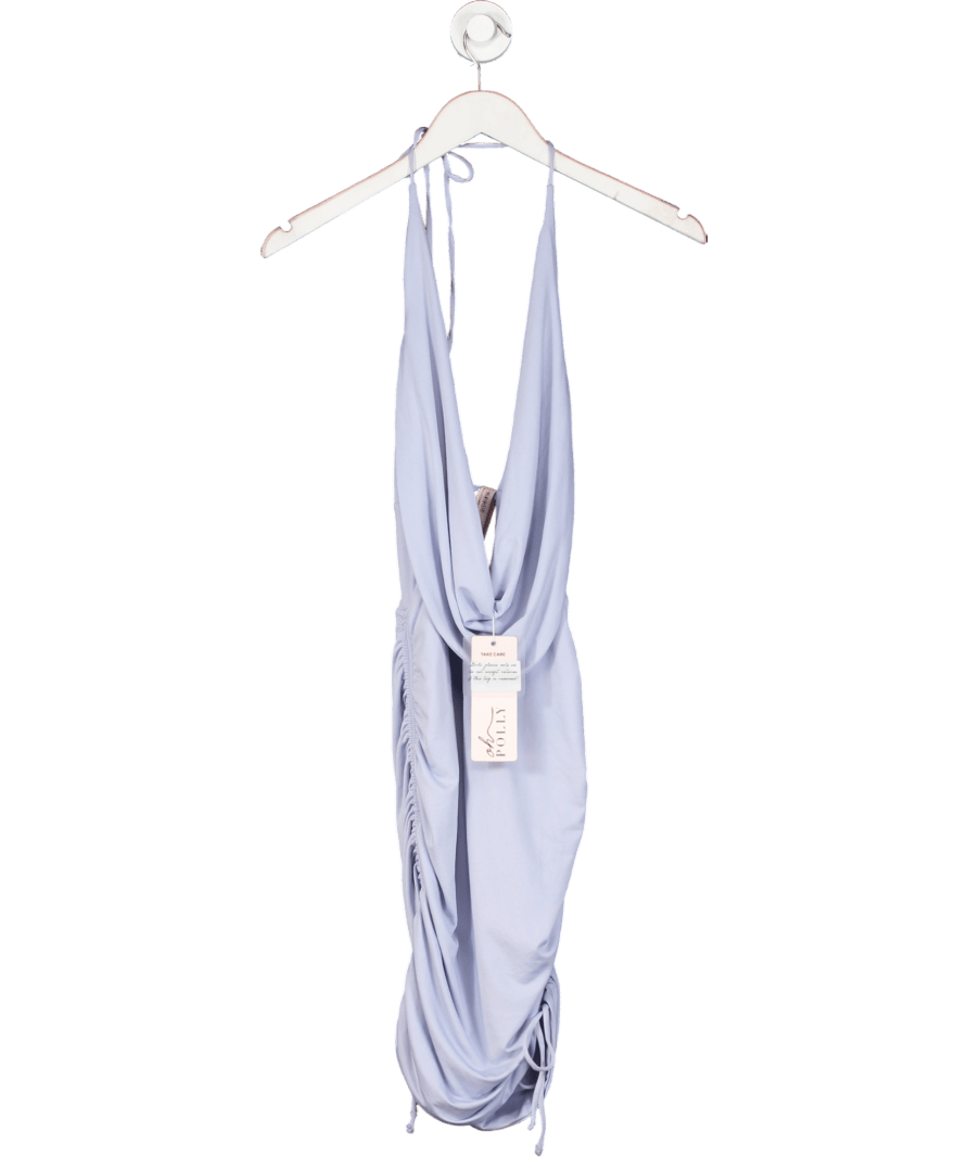 Oh Polly Purple Celeste Lilac Cowl Ruched Mini Dress UK 8 - Reliked