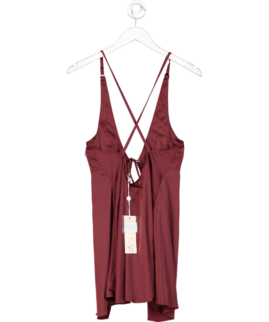 Oh Polly Red Tie Front Slip Dress UK 6 - Reliked