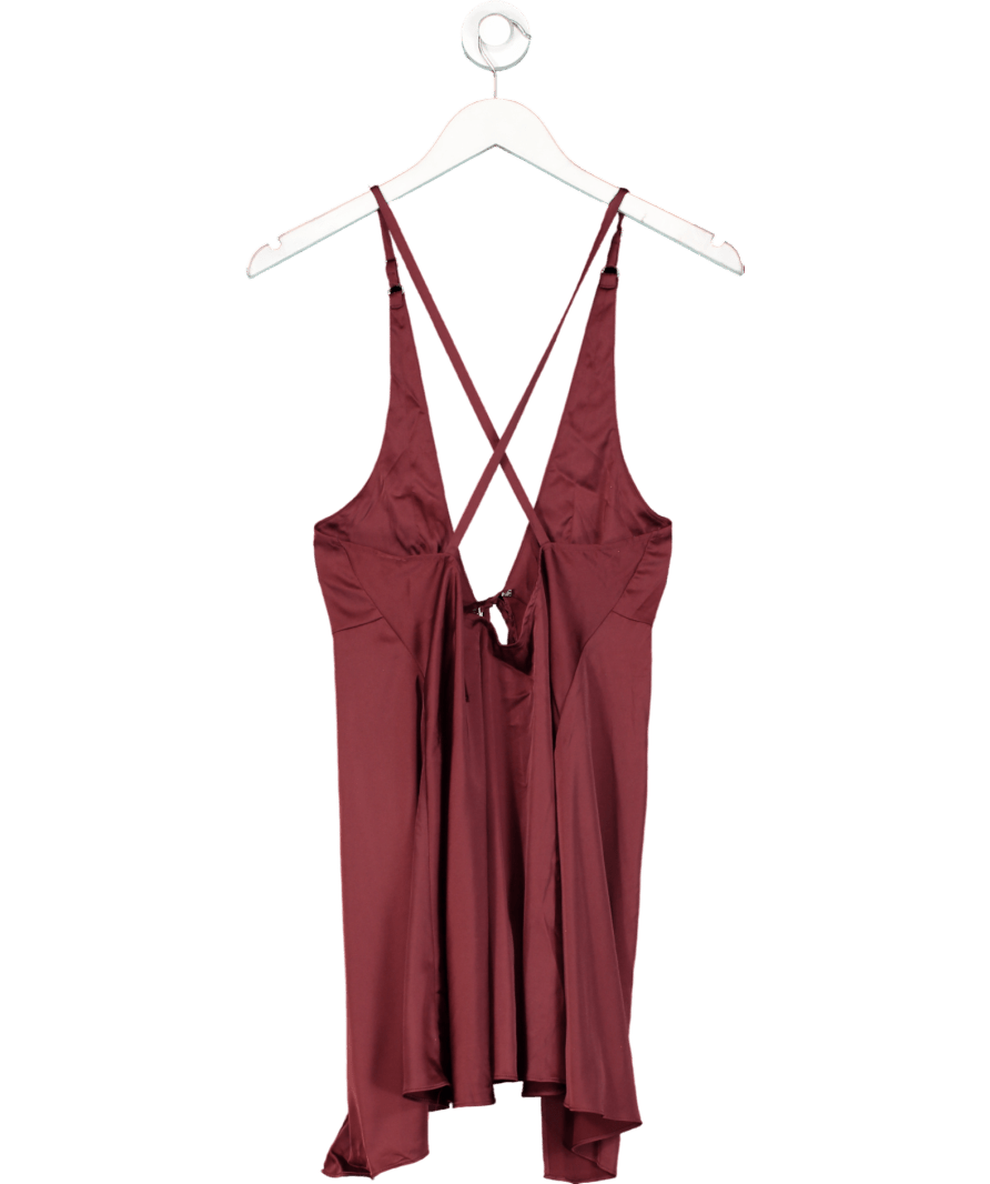 Oh Polly Red Tie Front Slip Dress UK 6 - Reliked