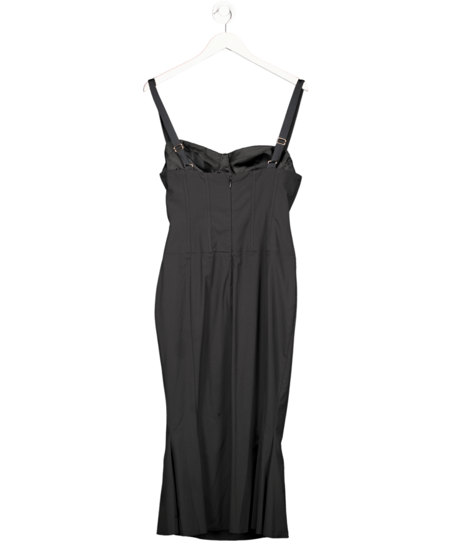 Oh Polly Valentina Layered Bra - detail Fishtail Midaxi Dress In Black UK 12 - Reliked