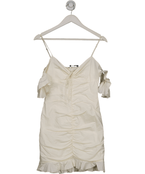 Oh Polly White Off The Shoulder Ruffle Mini Dress UK 8
