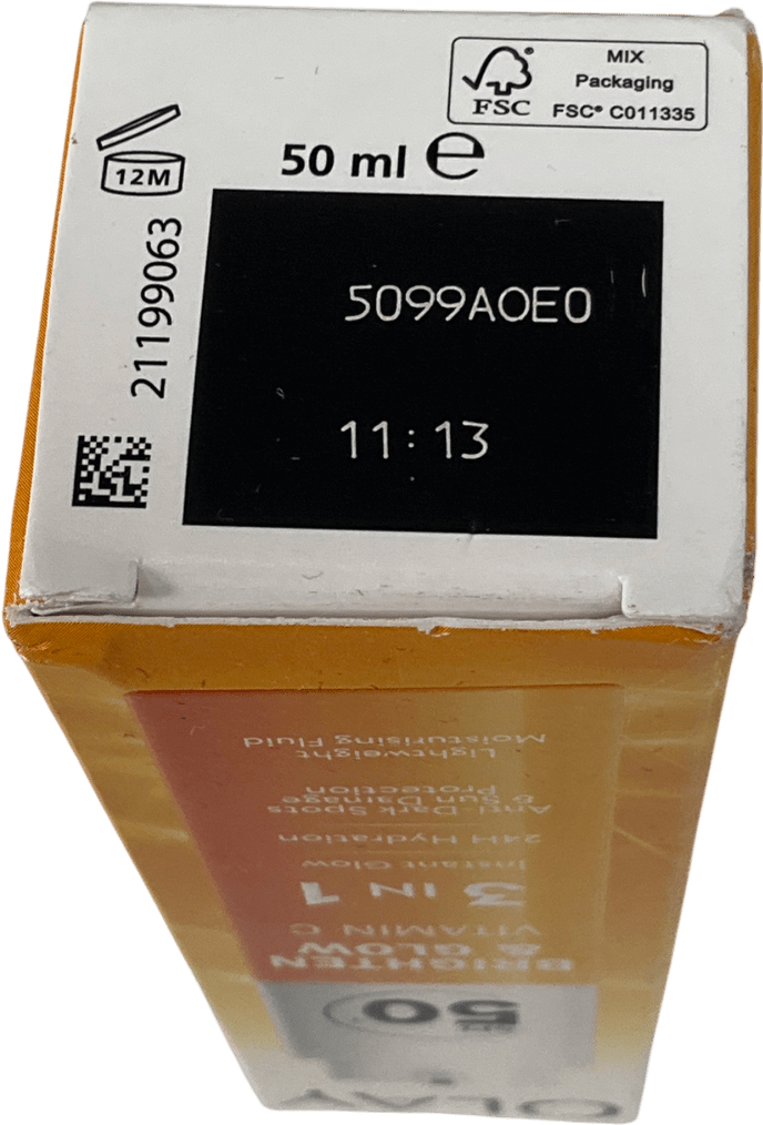 olay Vitamin C Brighten & Glow 3in1 Moisturiser Face Fluid Spf50+ Hydrating Primer 50ml - Reliked