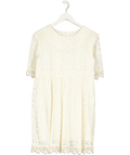 Olive Clothing Cream Cotton Lace Dress UK S - Reliked