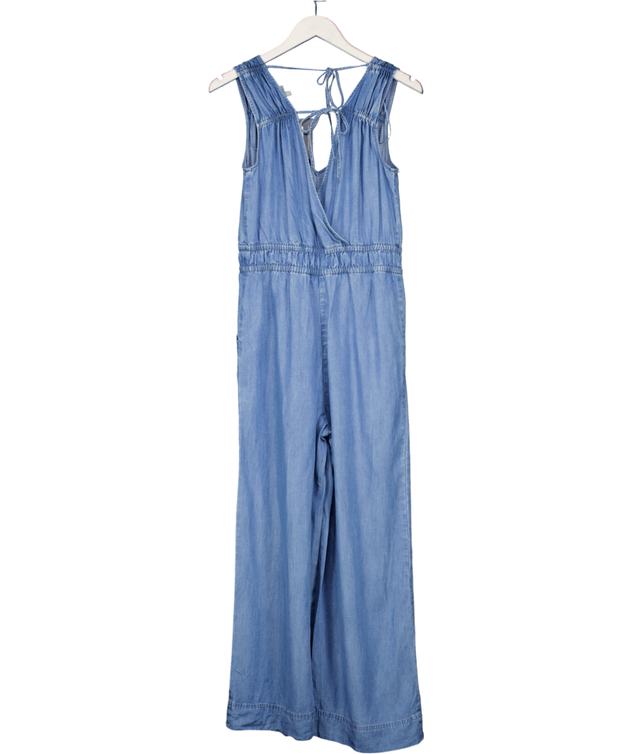 Oliver Bonas Blue Sleeveless Light Wash Jumpsuit UK 8 - Reliked