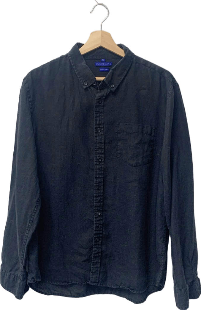 Oliver Jane Black Linen Shirt XL - Reliked
