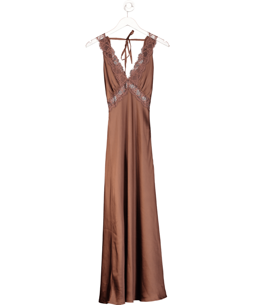 omnes Brown Aurelia Dress In Chocolate UK 6 - Reliked