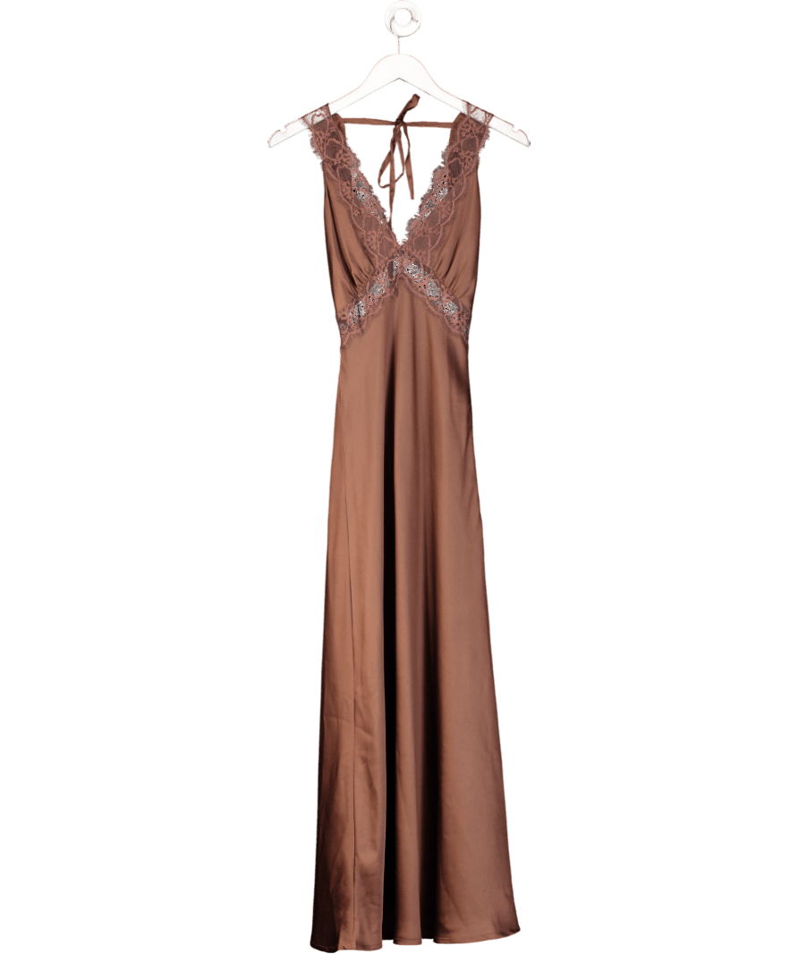 omnes Brown Aurelia Dress In Chocolate UK 6 - Reliked
