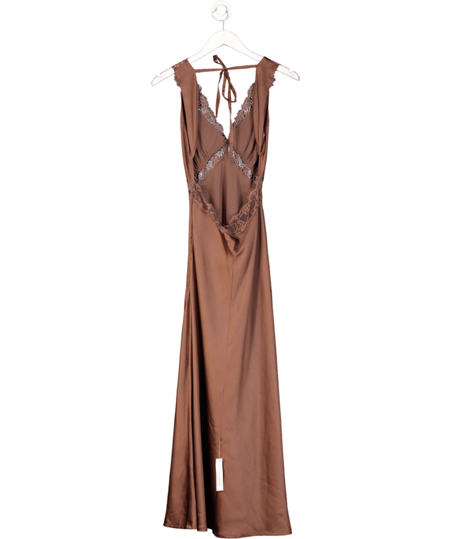 omnes Brown Aurelia Dress In Chocolate UK 6 - Reliked
