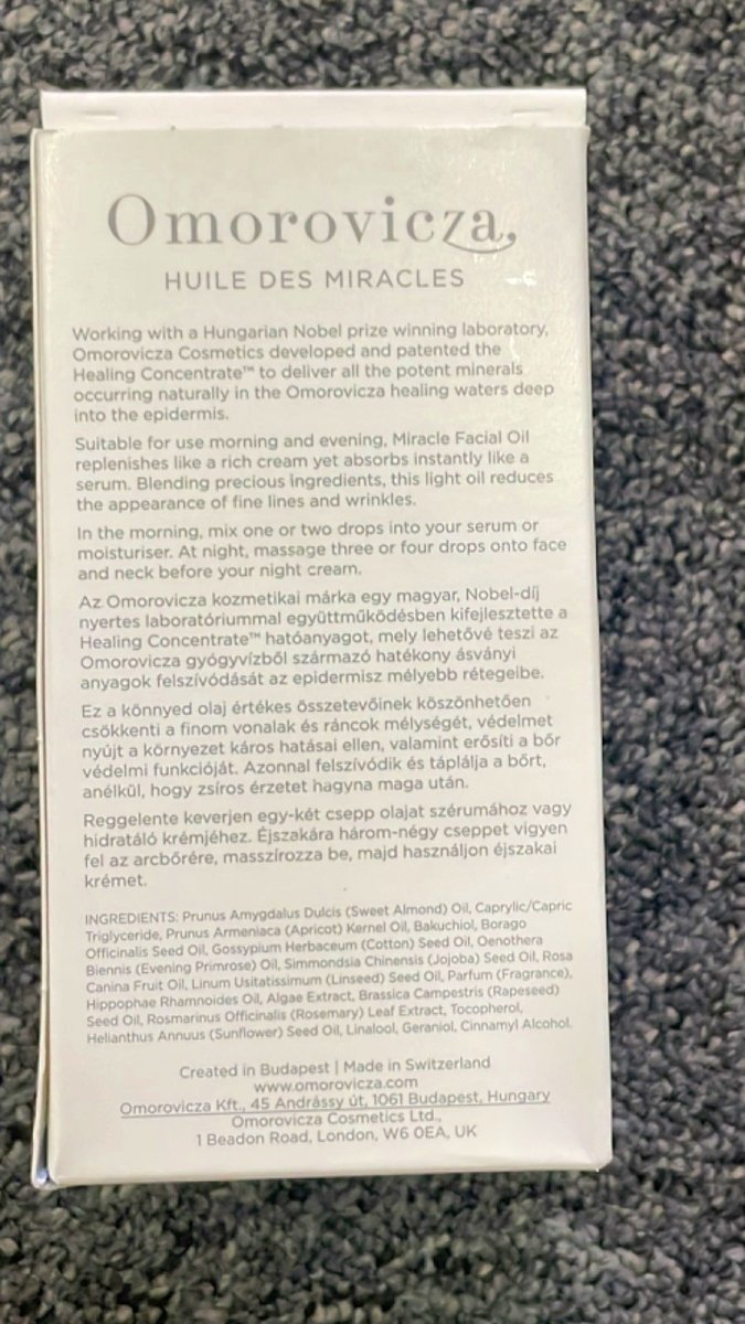 Omorovicza Miracle Facial Oil 30ml - Reliked