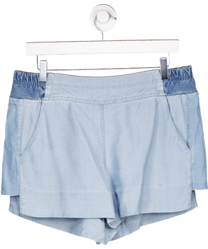 ONCE WAS MELBOURNE Blue Chambray Tencel Shorts Sz3 UK 12