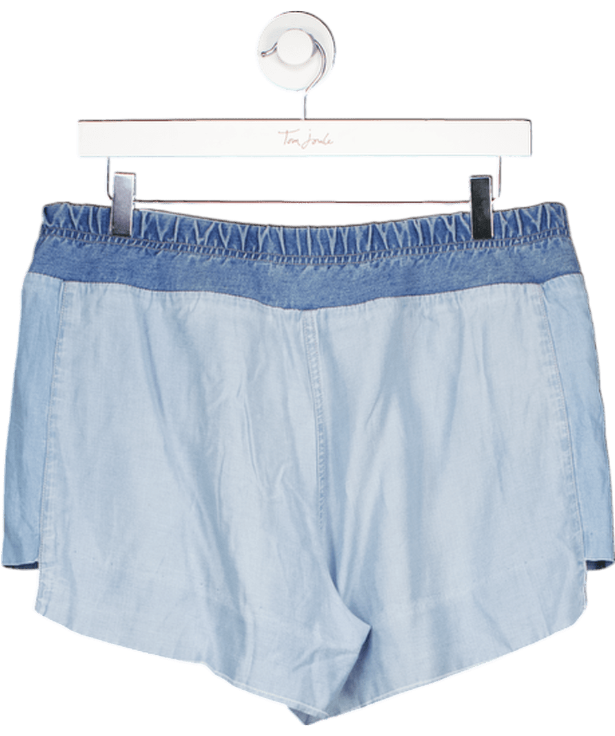 ONCE WAS MELBOURNE Blue Chambray Tencel Shorts Sz3 UK 12 - Reliked