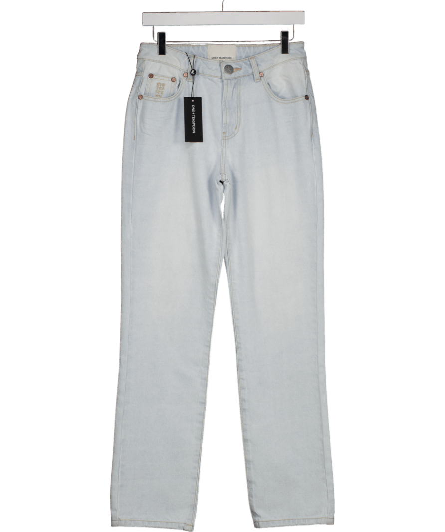 One Teaspoon Light Blue High Waist Straight Leg Denim Jeans W26 - Reliked