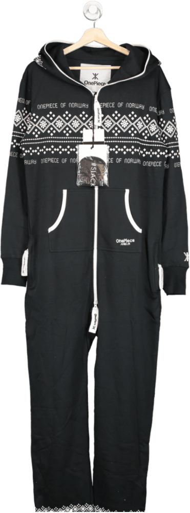 Onepiece Nordic Print Onesie Black UK M - Reliked