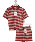 Only 2 - piece Red Onlevie Polo Shirt & Shorts set UK S - Reliked