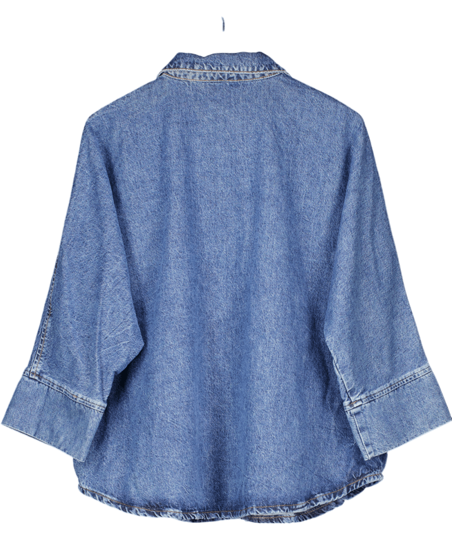 ONLY Carmakoma Blue Denim Boxy Fit Shirt UK 16 - Reliked