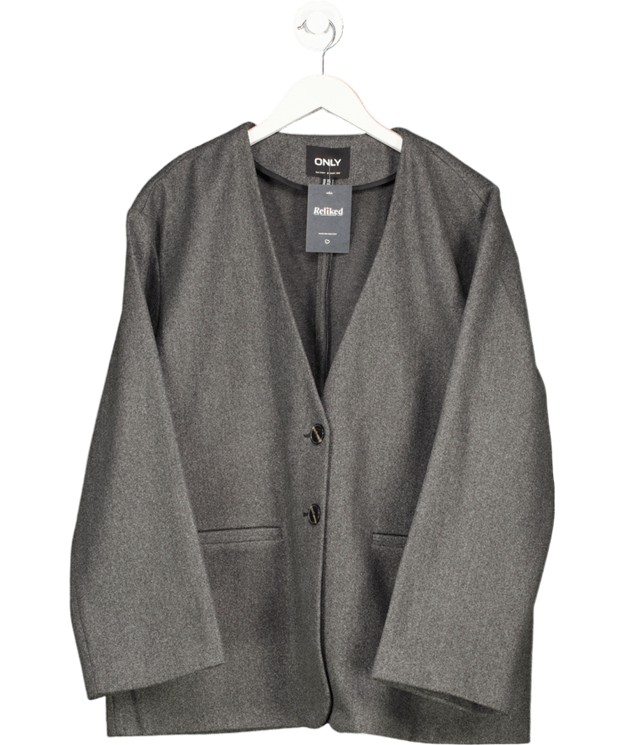 Only Grey Brushed Blazer Coat UK XXL - Reliked