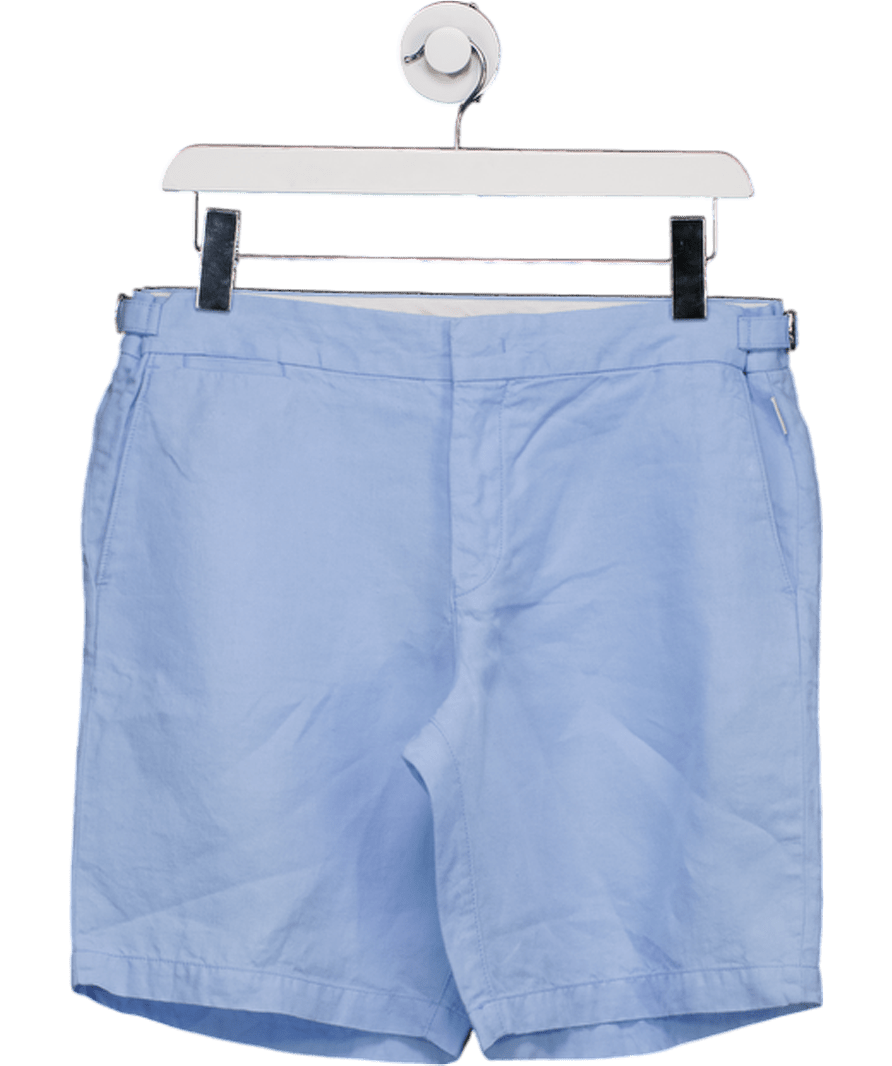 Orlebar Brown Light Blue Linen Shorts W32 - Reliked
