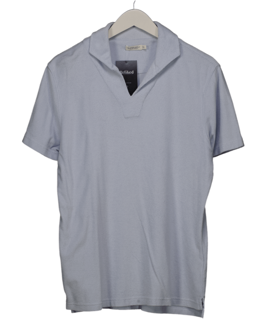 Orlebar Brown Light Blue Terry Polo Shirt UK L - Reliked