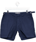 Orlebar Brown Navy Blue Bulldog Slim - fit Straight - leg Stretch - cotton Twill Shorts W32 - Reliked
