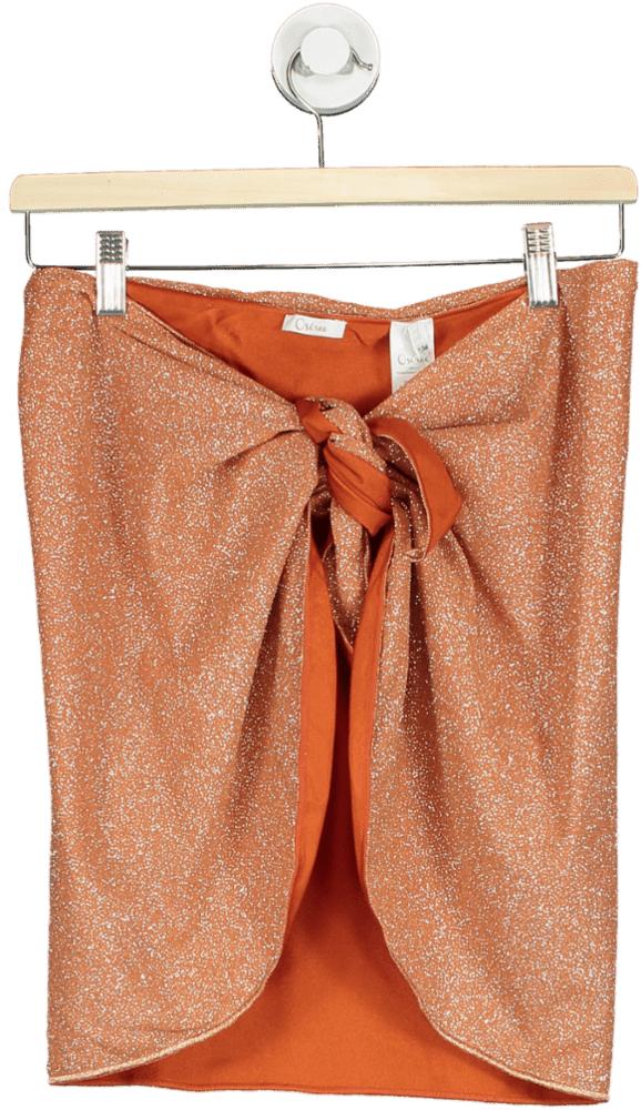 Osèree Orange Glitter Swim Skirt UK S/M - Reliked