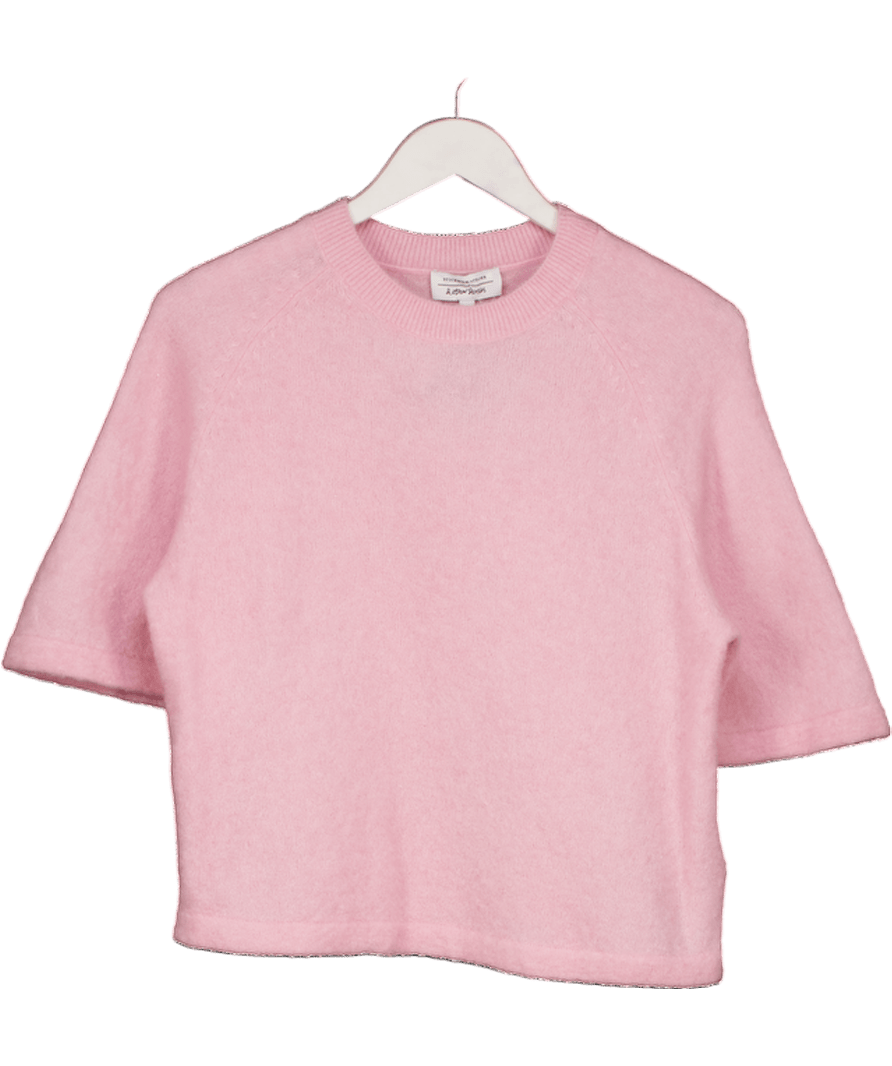 & Other Stories Baby Pink Brushed Oversize Knit T-shirt UK XS - Reliked