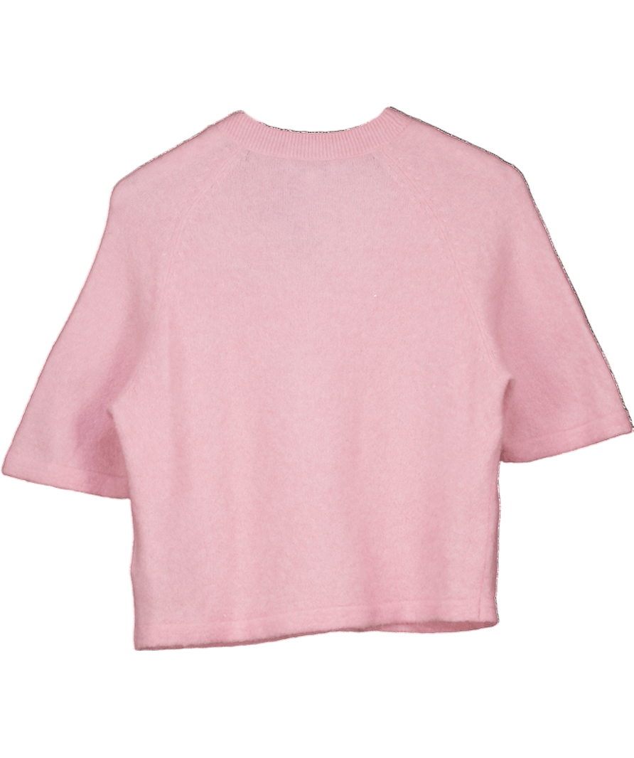 & Other Stories Baby Pink Brushed Oversize Knit T-shirt UK XS - Reliked