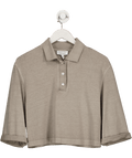 & Other Stories Beige Cropped Smooth Organic Cotton Polo Top UK XS - Reliked