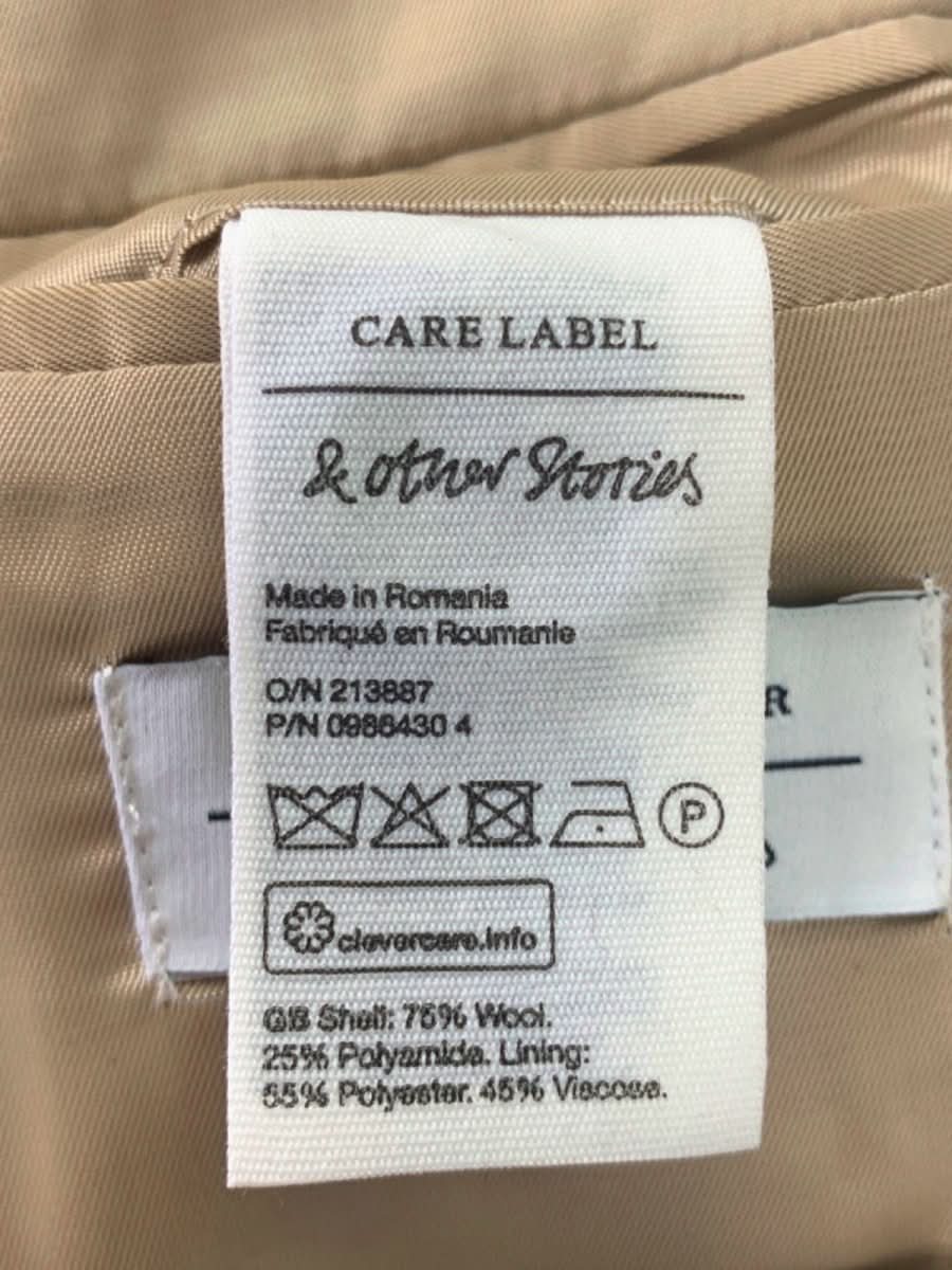 & Other Stories Beige Wool Blend Blazer EUR 36 UK 8 - Reliked