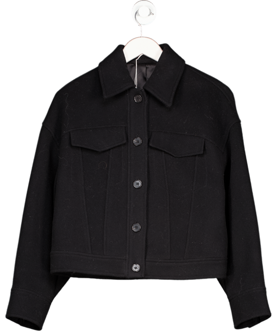 & Other Stories Black Black Luxury Manteco Wool Blend Jacket UK XS - Reliked
