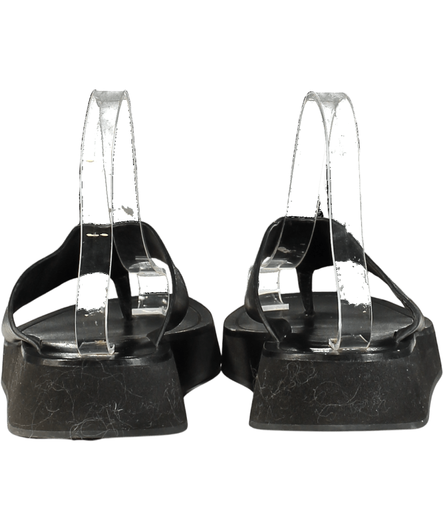& Other Stories Black Leather Flatform Thong Sandals UK 5 EU 38 👠 - Reliked
