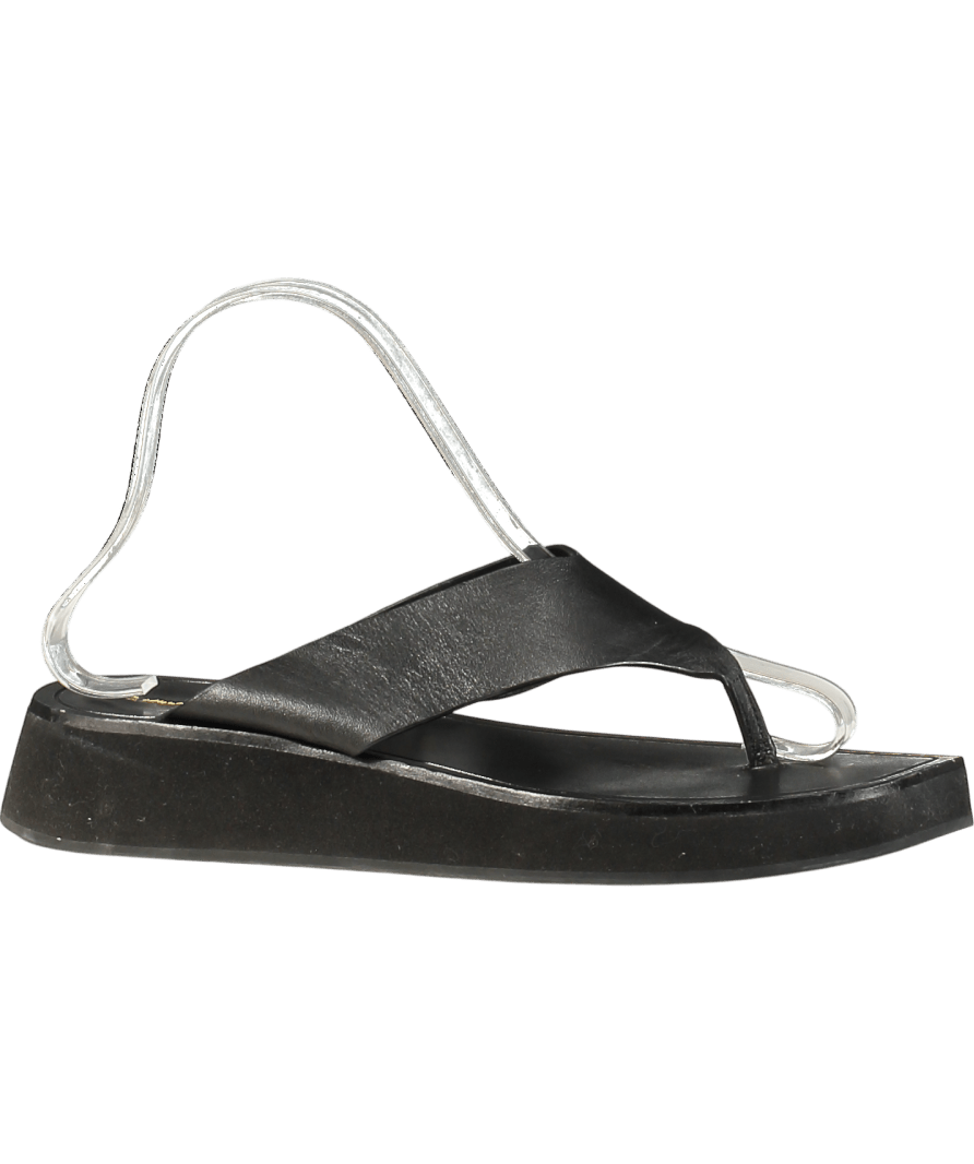 & Other Stories Black Leather Flatform Thong Sandals UK 5 EU 38 👠 - Reliked