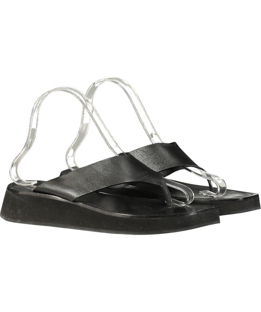 & Other Stories Black Leather Flatform Thong Sandals UK 5 EU 38 👠 - Reliked