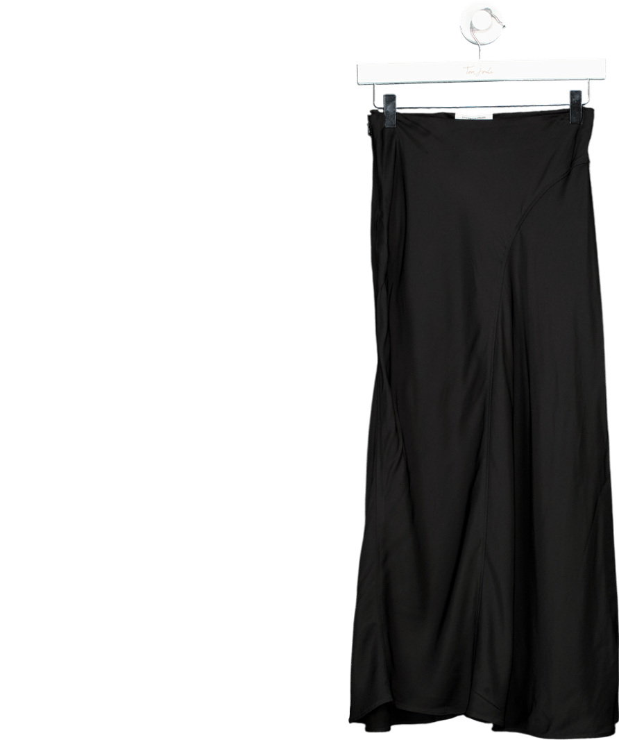 & Other Stories Black Satin Midi Skirt UK 6 - Reliked