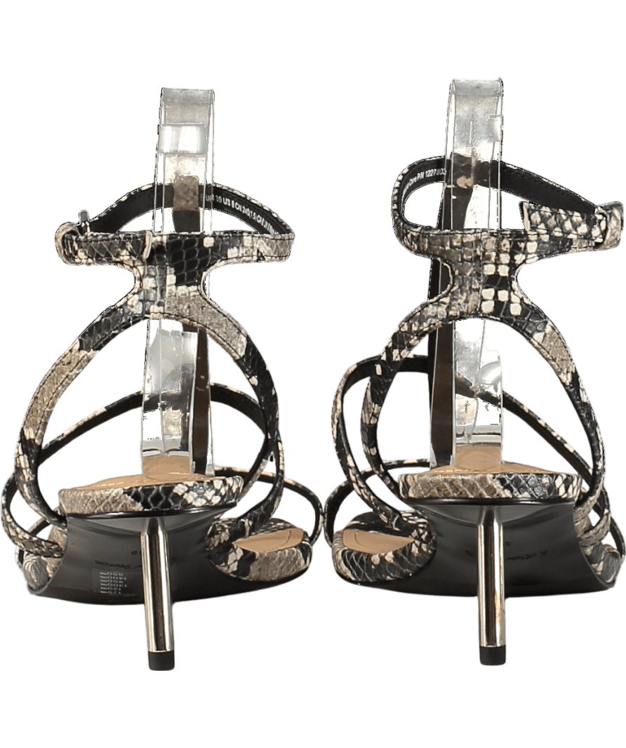 & Other Stories Black Snake Heeled Leather Sandals UK 6 EU 39 👠 - Reliked