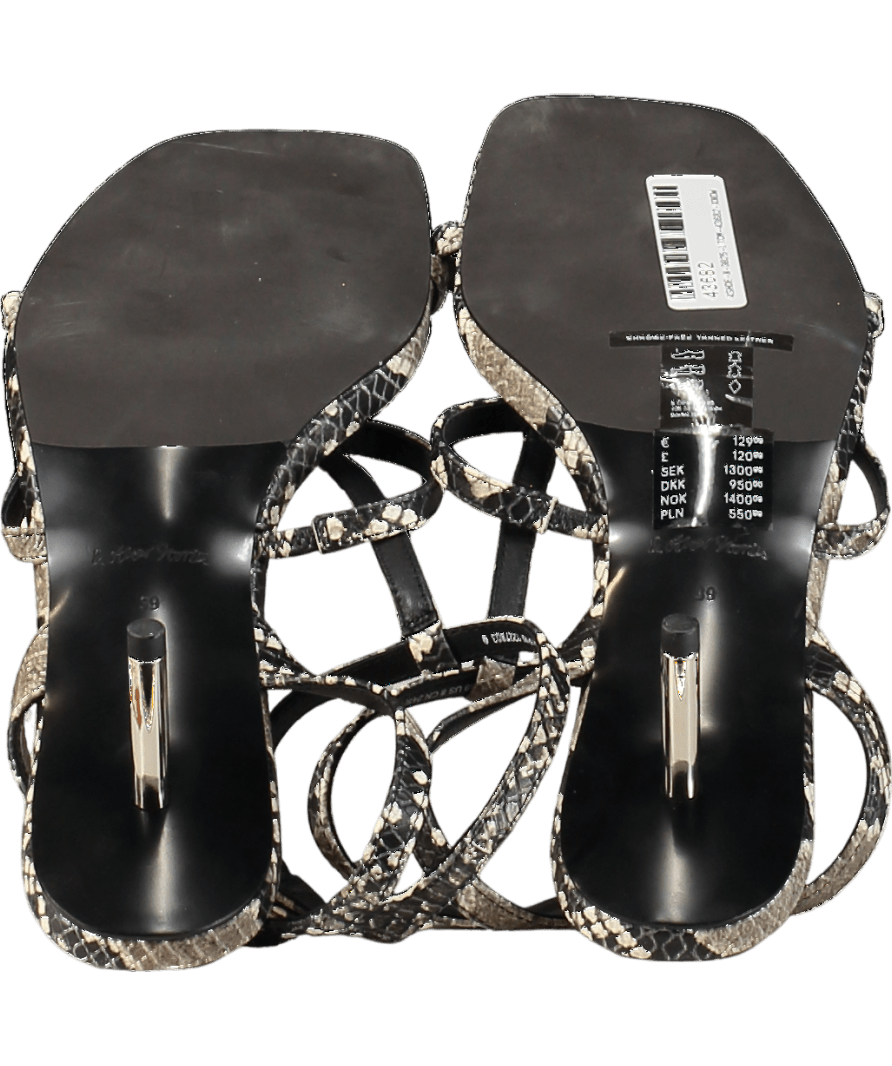 & Other Stories Black Snake Heeled Leather Sandals UK 6 EU 39 👠 - Reliked
