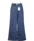 & Other Stories Blue Flared Buttoned Patch Pocket Jeans Eu34 UK 6 - Reliked