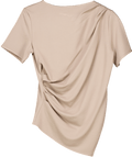 & Other Stories Brown Draped Asymmetric T-shirt UK S - Reliked