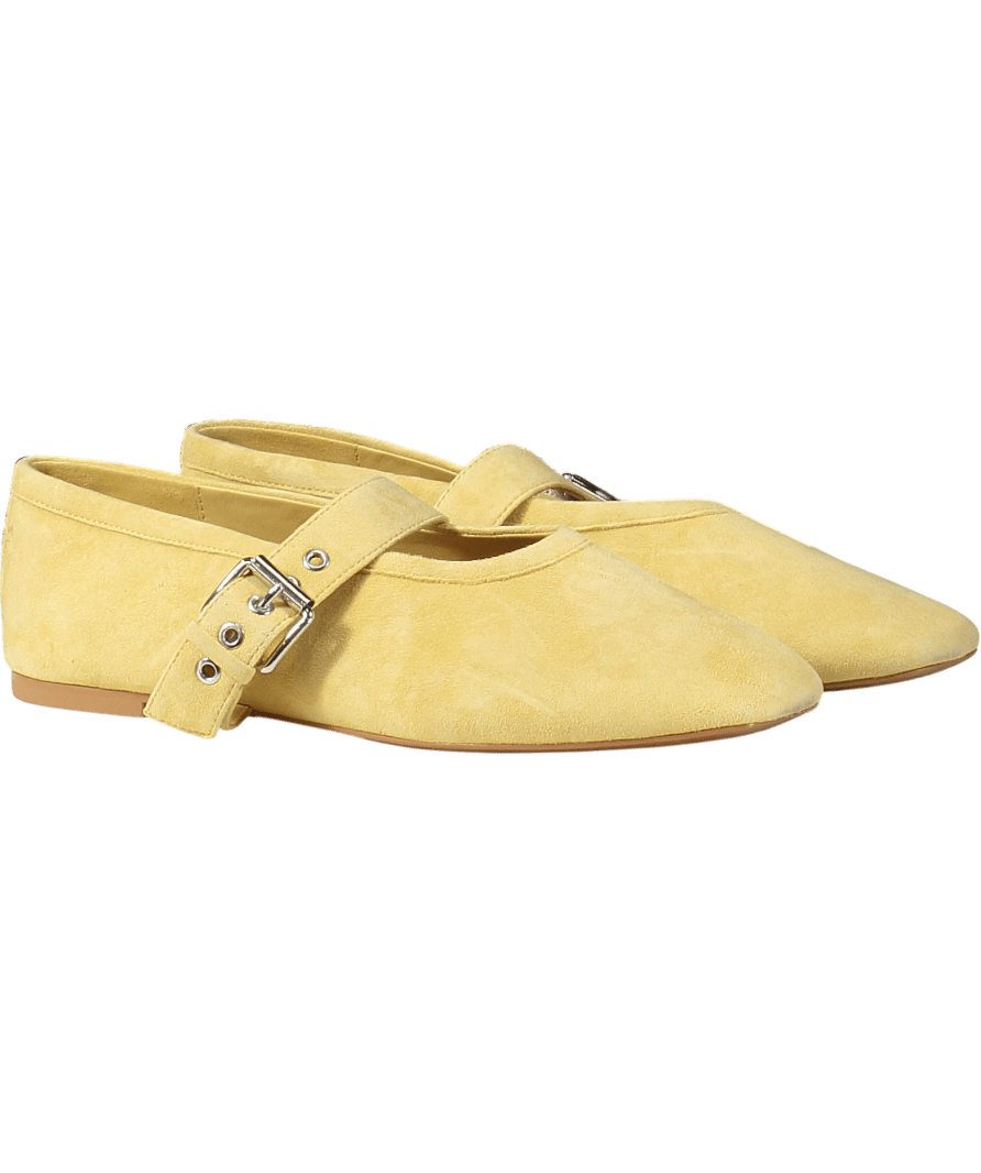 & Other Stories Butter Yellow Mary - jane Ballet Flats UK 7 EU 40 👠 - Reliked