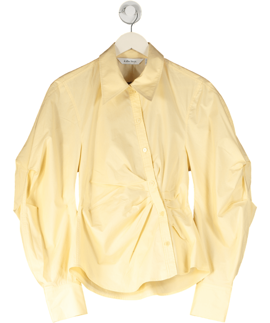 & Other Stories Butter Yellow Ruched Front Shirt UK 8 - Reliked