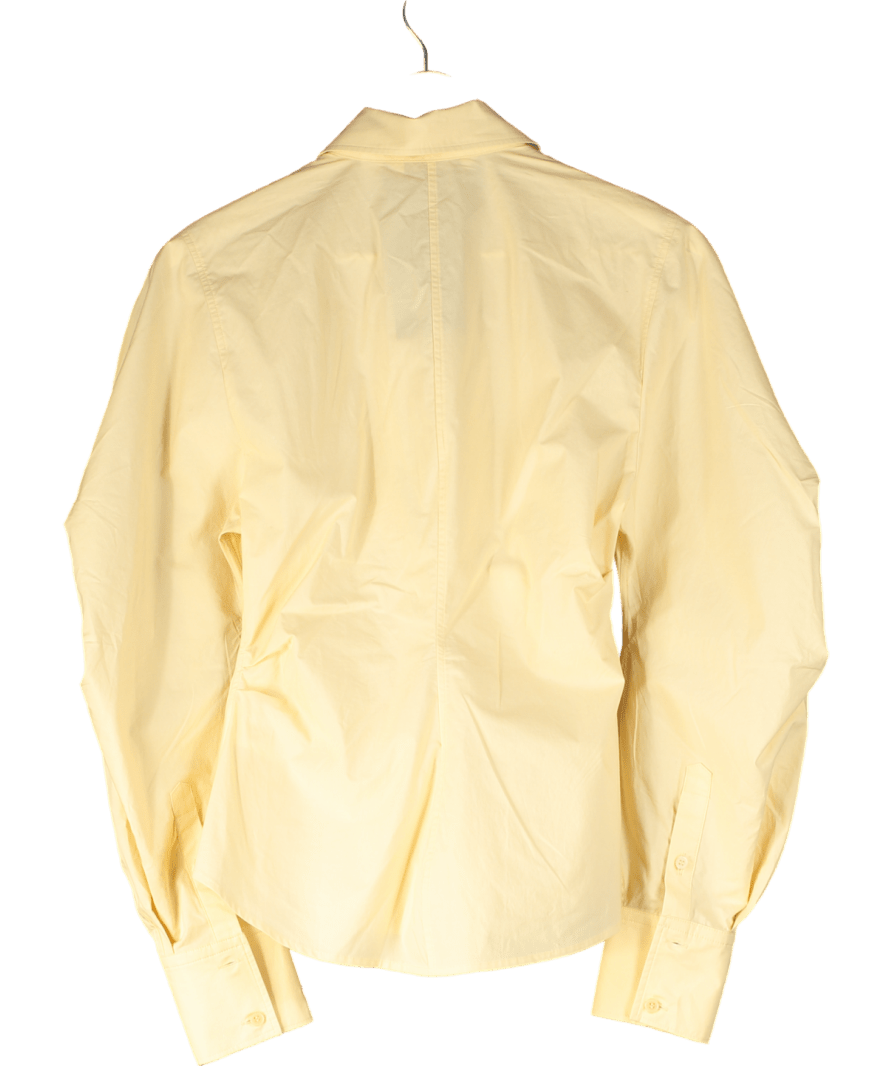 & Other Stories Butter Yellow Ruched Front Shirt UK 8 - Reliked