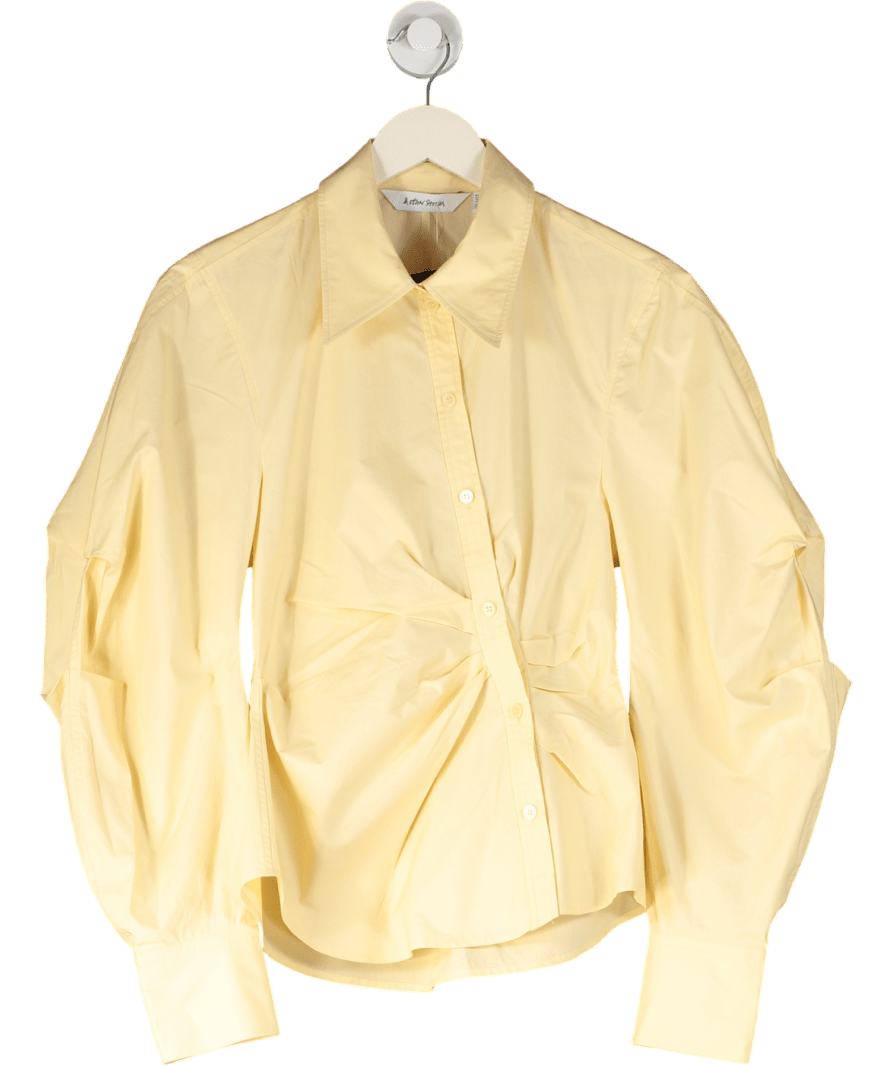 & Other Stories Butter Yellow Ruched Front Shirt UK 8 - Reliked