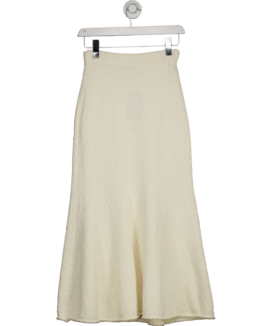& Other Stories Cream Boucle Knit Midi Skirt UK XS - Reliked