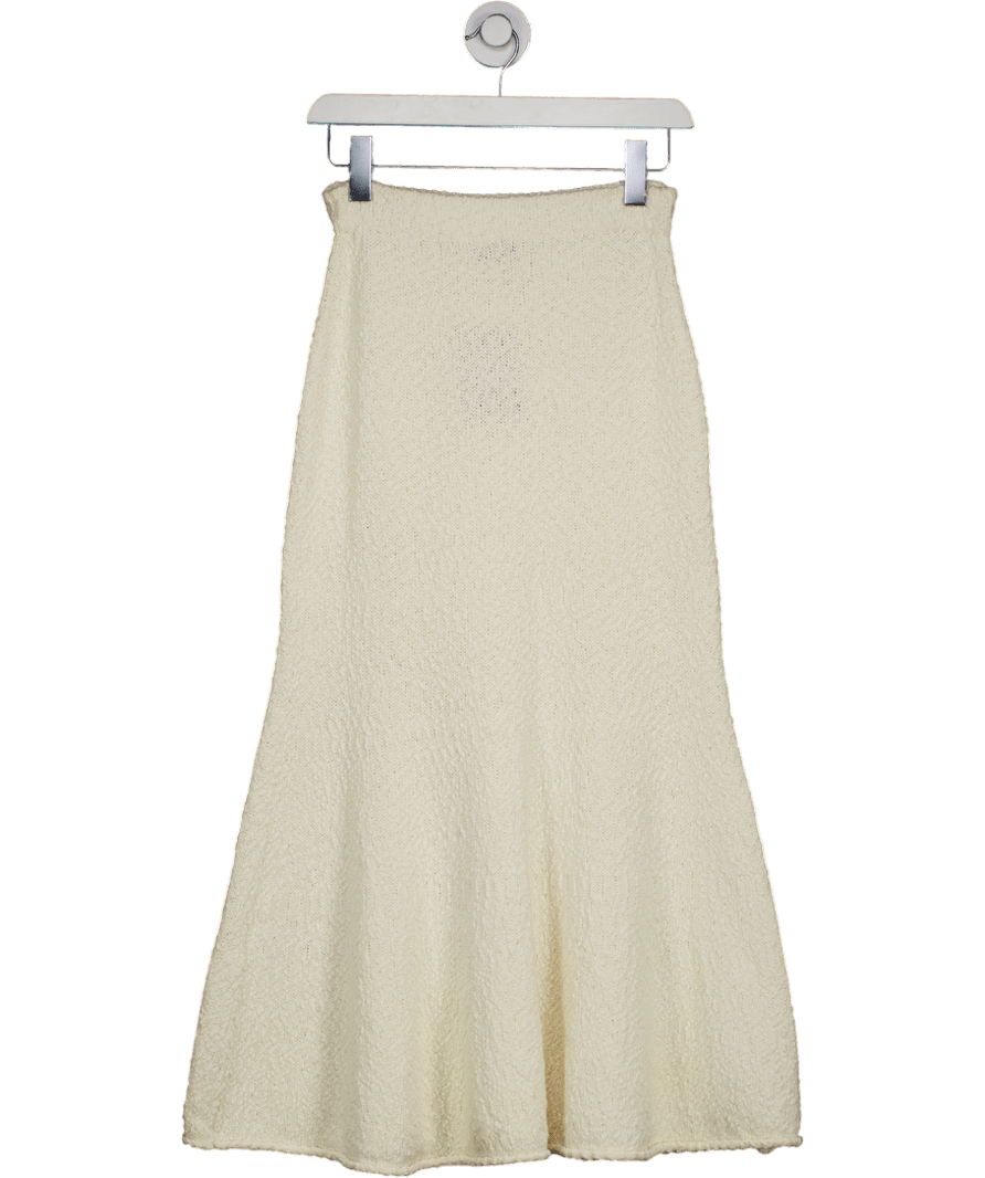 & Other Stories Cream Boucle Knit Midi Skirt UK XS - Reliked